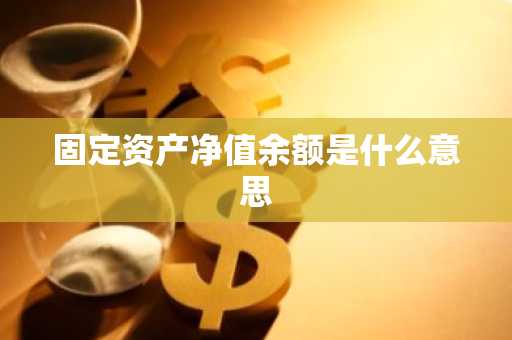 固定资产净值余额是什么意思
