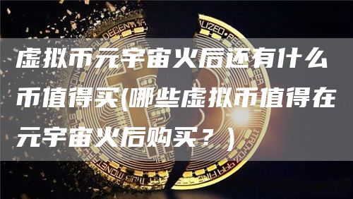 虚拟币元宇宙火后还有什么币值得买 - 哪些虚拟币值得在元宇宙火后购买？