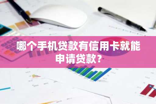 哪个手机贷款有信用卡就能申请贷款？