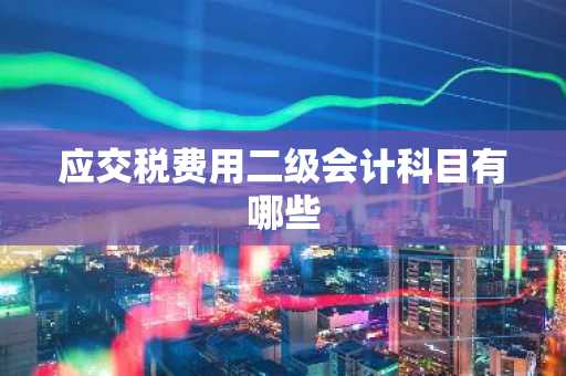 应交税费用二级会计科目有哪些