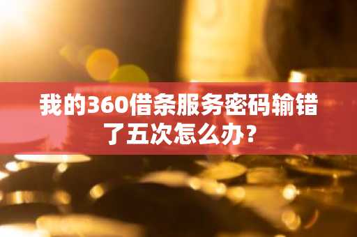 我的360借条服务密码输错了五次怎么办？