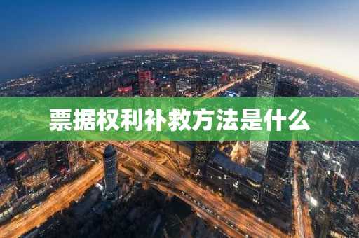 票据权利补救方法是什么