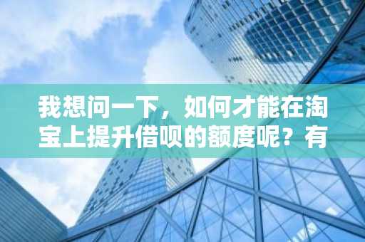 我想问一下，如何才能在淘宝上提升借呗的额度呢？有什么方法吗？