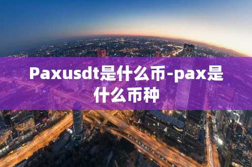 Paxusdt是什么币-pax是什么币种
