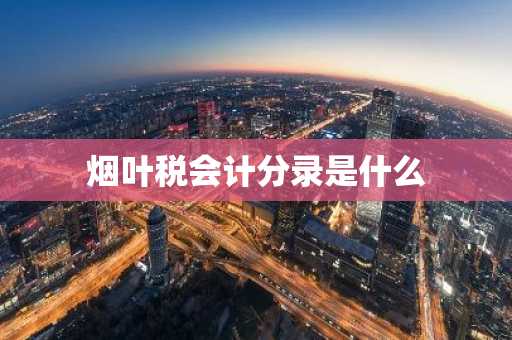 烟叶税会计分录是什么
