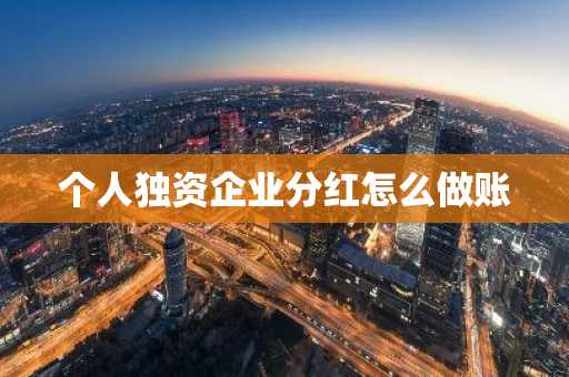个人独资企业分红怎么做账
