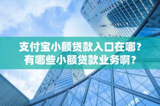 支付宝小额贷款入口在哪？有哪些小额贷款业务啊？