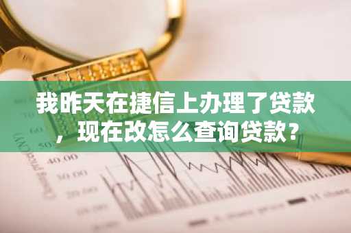 我昨天在捷信上办理了贷款，现在改怎么查询贷款？
