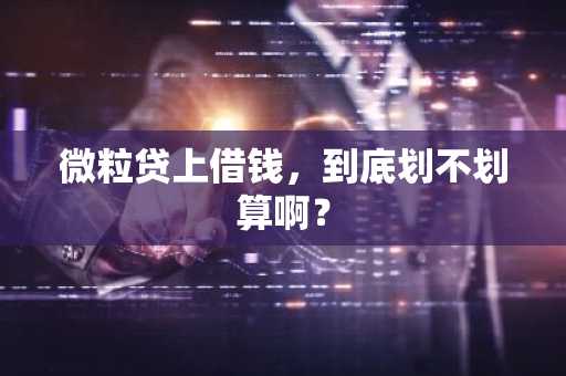 微粒贷上借钱，到底划不划算啊？