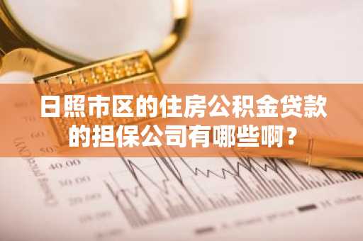 日照市区的住房公积金贷款的担保公司有哪些啊？