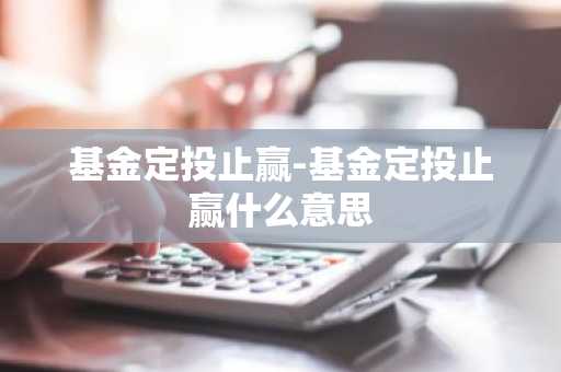 基金定投止赢-基金定投止赢什么意思