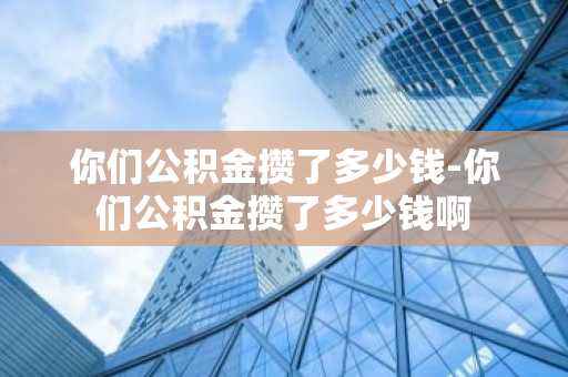 你们公积金攒了多少钱-你们公积金攒了多少钱啊