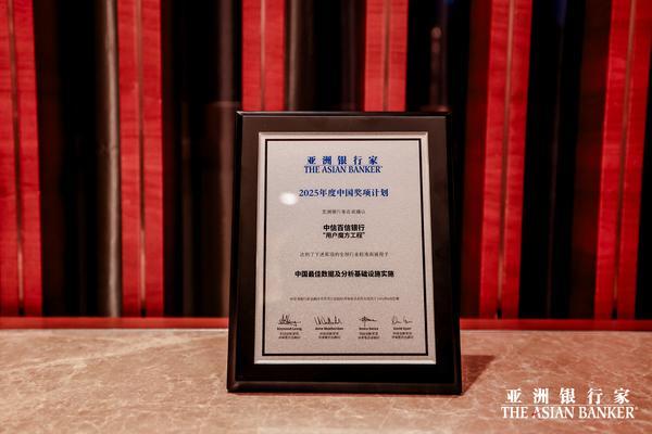 中信百信银行“用户魔方项目”荣膺《亚洲银行家》“中国最佳数据及分析基础设施实施”奖