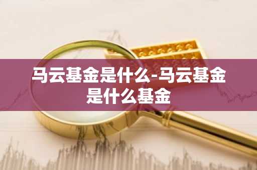马云基金是什么-马云基金是什么基金
