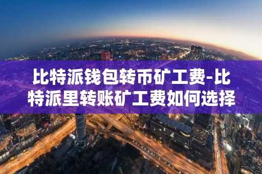 比特派钱包转币矿工费-比特派里转账矿工费如何选择