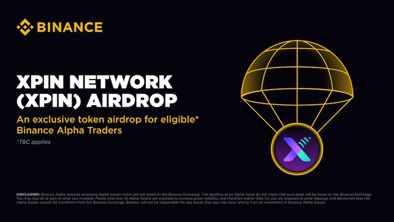 Alpha将上线XPIN Network（XPIN），向符合条件的用户发放80,000个XPIN空投