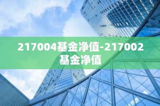 217004基金净值-217002基金净值