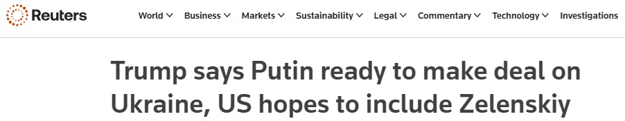 俄乌突发重量级表态！特朗普称普京已准备好就乌克兰问题达成协议