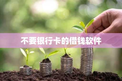 不要银行卡的借钱软件