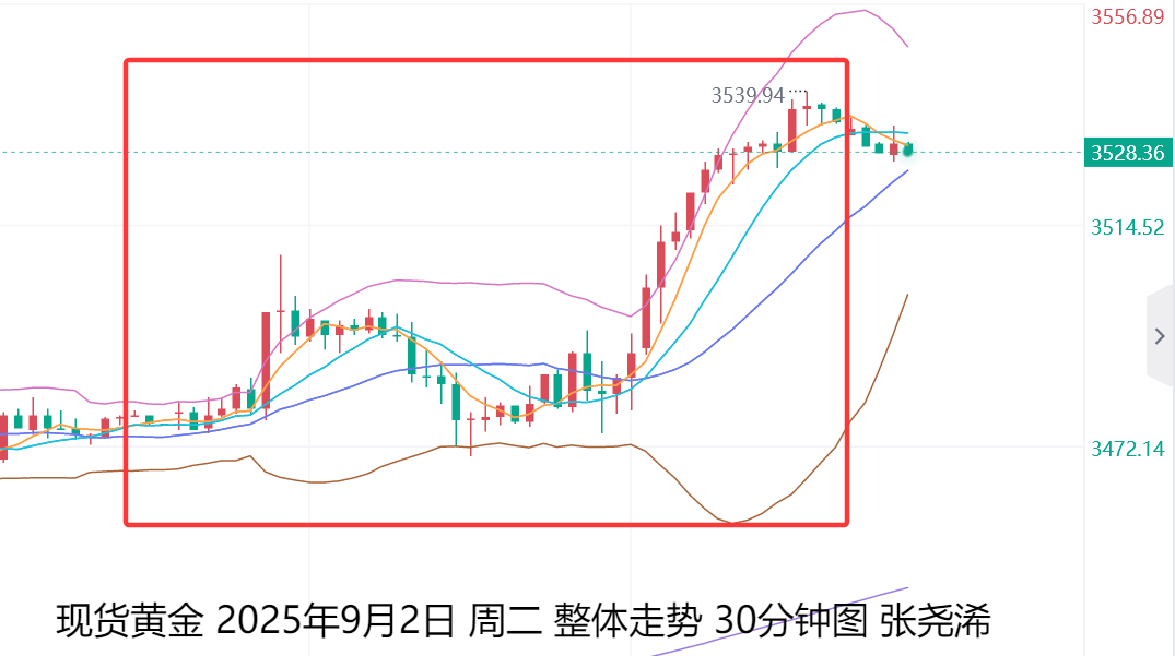 张尧浠：金价反弹目标如期触及、3500阻力转支撑
