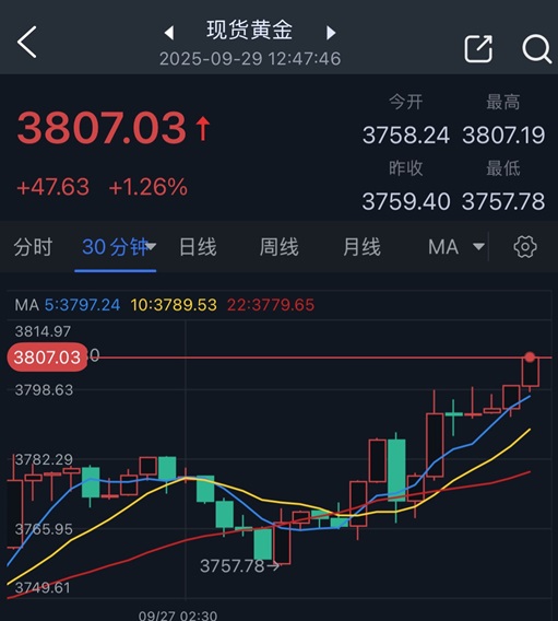 黄金刚刚又创造历史！金价惊人暴涨突破3800美元 FXStreet高级分析师金价技术分析