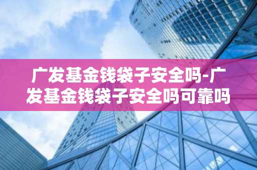 广发基金钱袋子安全吗-广发基金钱袋子安全吗可靠吗