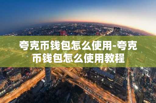 夸克币钱包怎么使用-夸克币钱包怎么使用教程