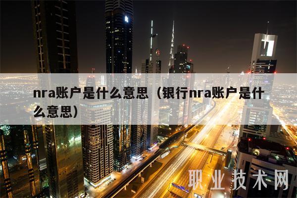 nra账户是什么意思（银行nra账户是什么意思）