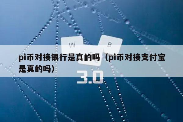 pi币对接银行是真的吗（pi币对接支付宝是真的吗）
