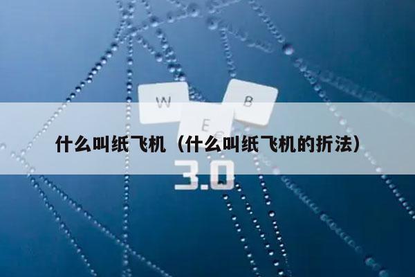 什么叫纸飞机（什么叫纸飞机的折法）