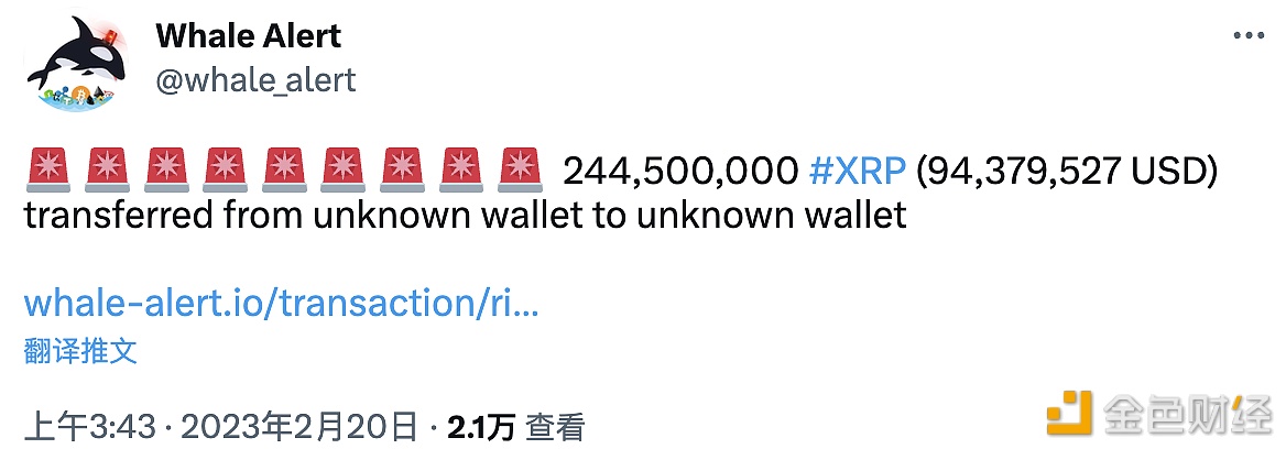 244,500,000 RP从未知钱包转移到另一未知钱包