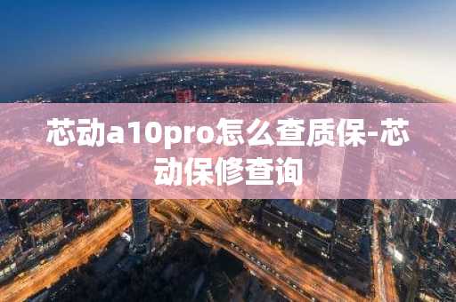 芯动a10pro怎么查质保-芯动保修查询