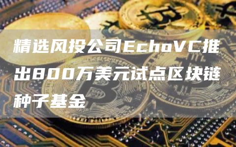 精选风投公司EchoVC推出800万美元试点区块链种子基金