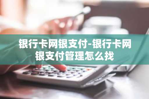 银行卡网银支付-银行卡网银支付管理怎么找