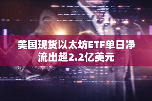 美国现货以太坊ETF单日净流出超2.2亿美元