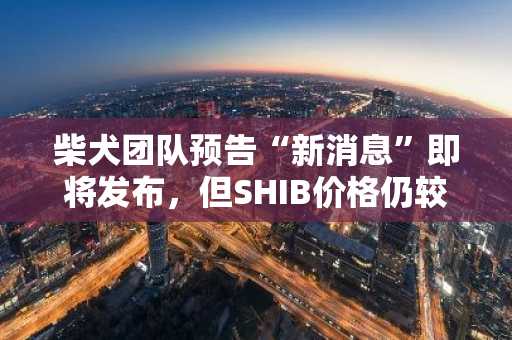 柴犬团队预告“新消息”即将发布，但SHIB价格仍较历史高点暴跌近90%