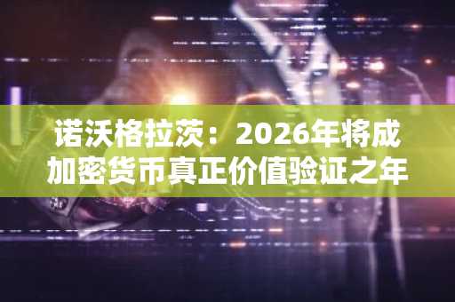 诺沃格拉茨：2026年将成加密货币真正价值验证之年