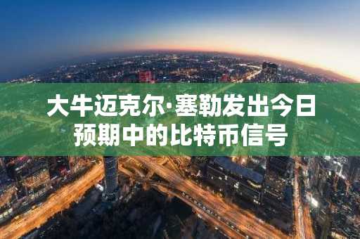 大牛迈克尔·塞勒发出今日预期中的比特币信号