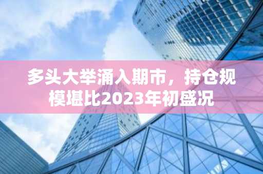 多头大举涌入期市，持仓规模堪比2023年初盛况