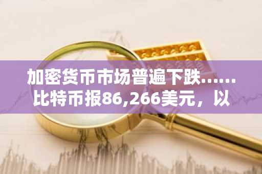加密货币市场普遍下跌……比特币报86,266美元，以太坊报2,825美元