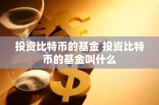 投资比特币的基金 投资比特币的基金叫什么
