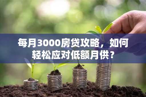 每月3000房贷攻略，如何轻松应对低额月供？