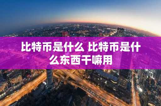 比特币是什么 比特币是什么东西干嘛用
