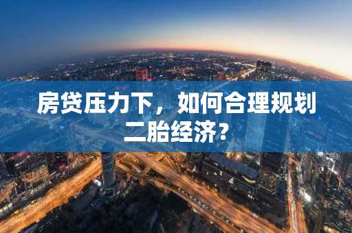 房贷压力下，如何合理规划二胎经济？
