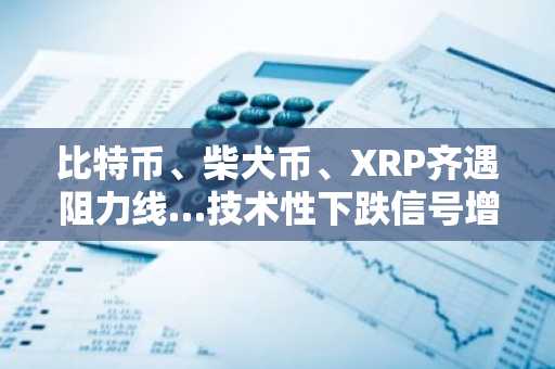 比特币、柴犬币、XRP齐遇阻力线…技术性下跌信号增强