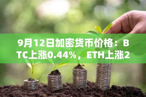 9月12日加密货币价格：BTC上涨0.44%，ETH上涨2.51%